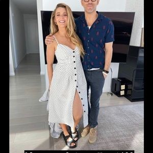 J. Crew Button-Front Polka Dot Dress as worn by Blake Lively